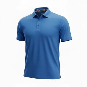 Birdie & Bound Mens Golf Polo Shirt Blue Performance‎ Stretch XL Tropical Collar